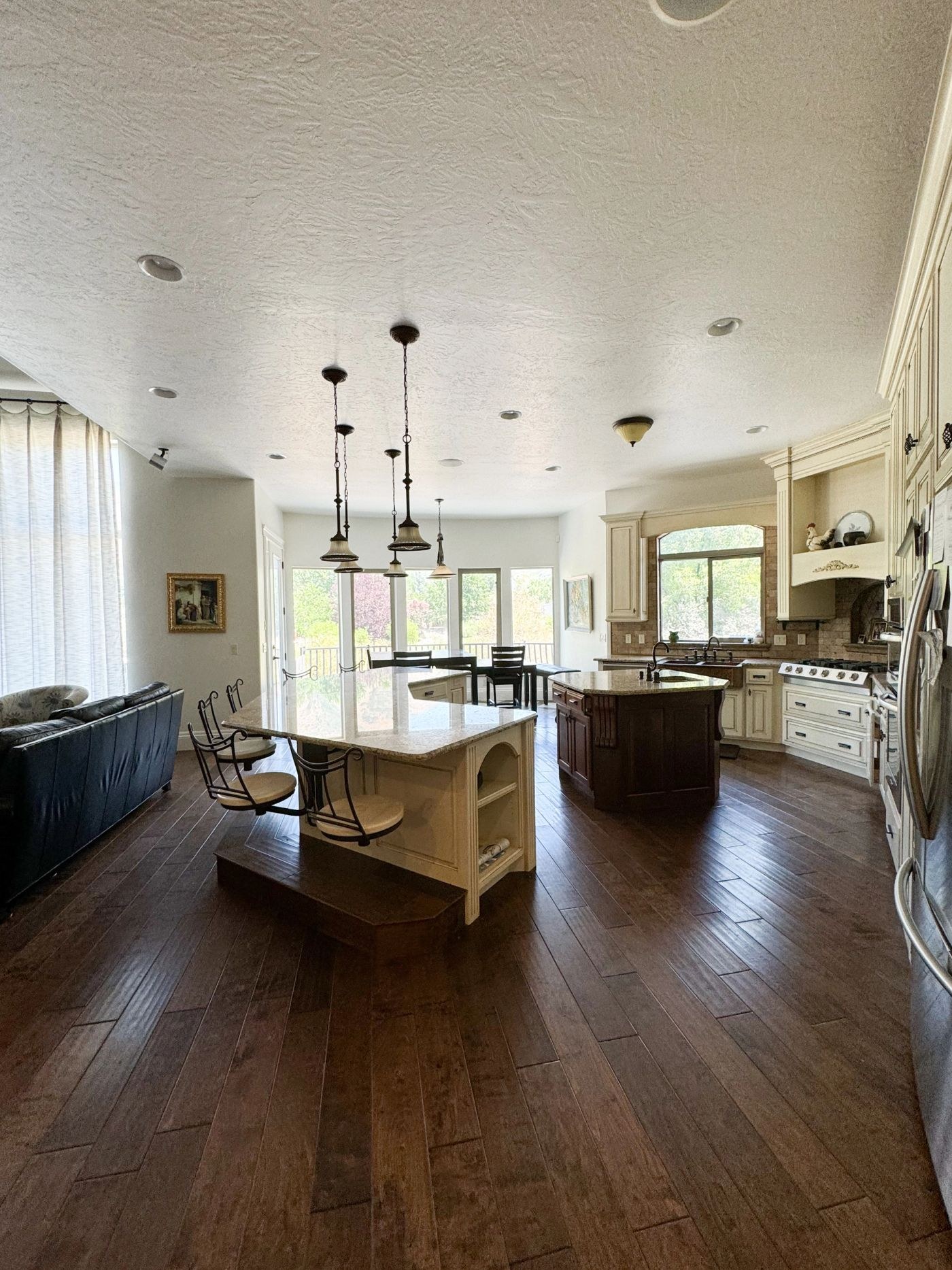 Finished kitchen and living area